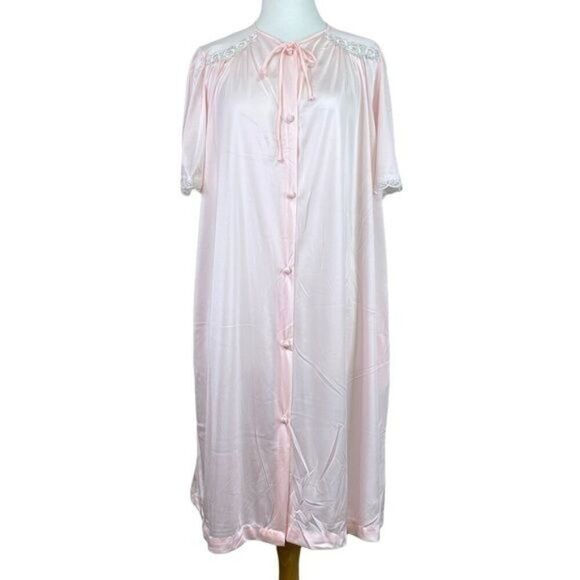 Miss Elaine Vintage Pink Robe Size Large - Picture 1 of 6